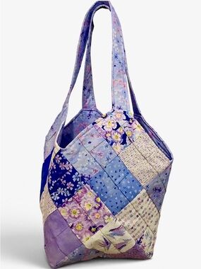 Floral Blue  Colorful Mondo Large Bag. New. Tote. Cotton.